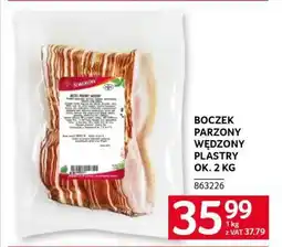 Selgros BOCZEK PARZONY WĘDZONY PLASTRY OK. 2 KG oferta