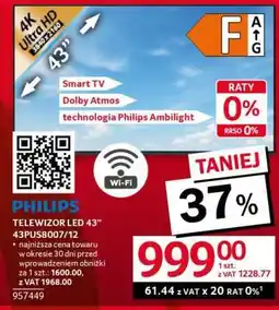 Selgros PHILIPS TELEWIZOR LED 43' 43PUS8007/12 oferta