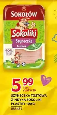 Selgros SZYNKA TOSTOWA Z INDYKA SOKOLIKI PLASTRY 100 G oferta