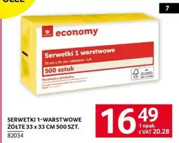 Selgros Serwetki 1-warstwowe żółte 33 x 33 cm 500 szt oferta