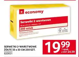 Selgros SERWETKI 2-WARSTWOWE ŻÓŁTE 33 x 33 CM 250 SZT oferta