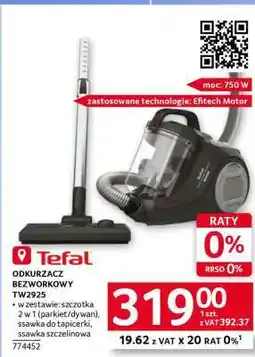 Selgros Odkurzacz bezworkowy Tefal TW2925 oferta