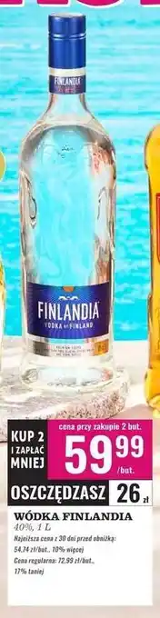 Biedronka WÓDKA FINLANDIA 40% 1 L oferta