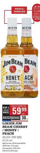 Biedronka LIKIER JIM BEAM CHERRY / HONEY / PEACH oferta