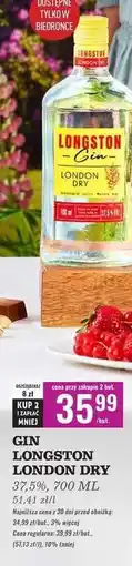 Biedronka GIN LONGSTON LONDON DRY oferta