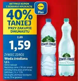 Lidl Woda delikatnie musująca Żywiec Zdrój oferta