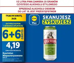 Lidl Piwo Kasztelan Niepasteryzowane oferta