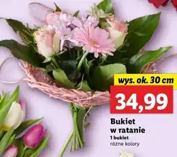 Lidl Bukiet kwiatów w ratanie 30 cm oferta