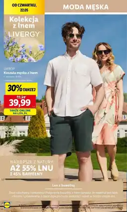 Lidl Koszulka męska z lnem m-xxl Livergy oferta