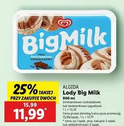 Lidl Lody śmietankowo-jagodowe Algida Big Milk oferta