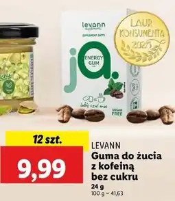 Lidl Guma do żucia z kofeiną bez cukru Levann oferta