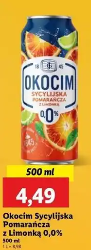 Lidl Piwo Okocim Radler Pomarańcza Sycylijska Z Limonką 0% oferta