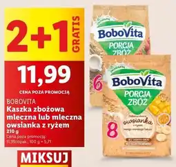 Lidl Kaszka mleczna 3 zboża malina-truskawka-banan Bobovita Porcja Zbóż oferta