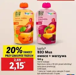 Lidl Mus banan jabłko marchew Lupilu oferta