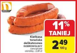 Carrefour Kiełbasa toruńska delikatesowa Dobrowolscy oferta