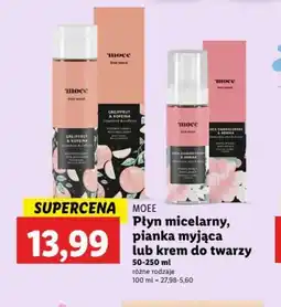 Lidl Płyn micelarny, pianka myjąca lub krem do twarzy MOEE oferta