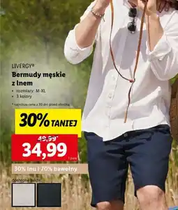 Lidl Bermudy męskie z lnem Livergy oferta
