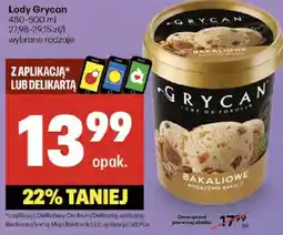 Delikatesy Centrum Lody Grycan 480-500ml oferta