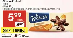 Delikatesy Centrum Ciastka Krakuski paluszki z galaretką pomarańczową, wiśniową, malinową 144g oferta