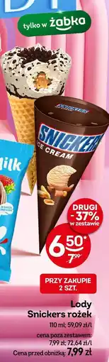 Żabka Lody snickers rożek 110ml oferta