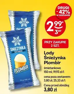 Żabka Lody Śnieżynka Plombir śmietankowe 150ml oferta