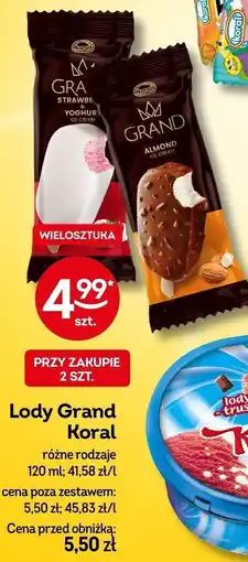 Żabka Lody Grand Koral różne rodzaje 120ml oferta