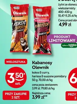 Żabka Kabanosy Olewnik harissa & suszone pomidory 50g oferta