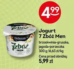 Żabka Jogurt 7 Zbóż Men brzoskwinia-gruszka, jagoda-porzeczka 300g Bakoma oferta