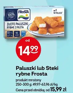 Żabka Paluszki lub steki rybne Frosta oferta