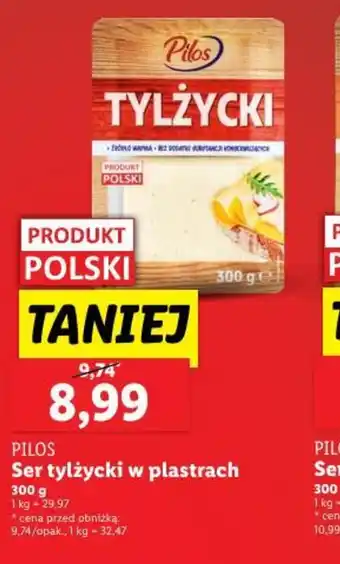 Lidl Ser tylżycki w plastrach Pilos oferta