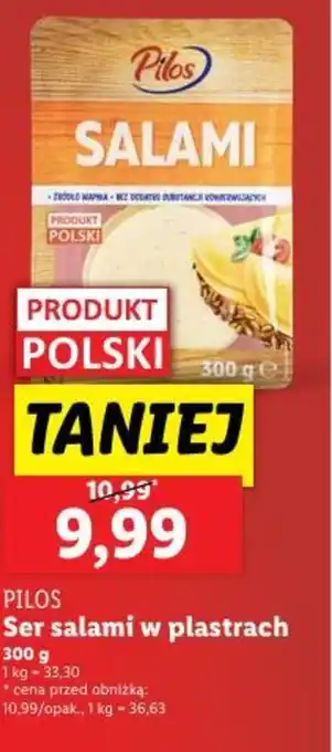Lidl Ser salami w plastrach Pilos oferta