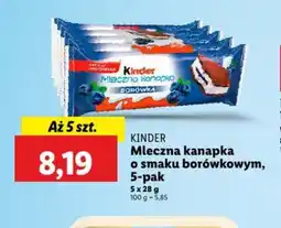 Lidl Kinder Mleczna kanapka o smaku borówkowym oferta
