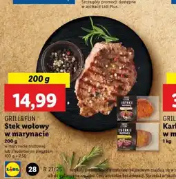 Lidl Stek wołowy w marynacie Grill&Fun oferta