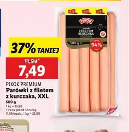 Lidl Parówki z filetem z kurczaka Pikok Premium XXL oferta