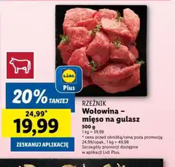 Lidl Rzeźnik Wołowinamięso na gulasz oferta