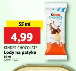 Lidl Kinder Chocolate Lody na patyku oferta