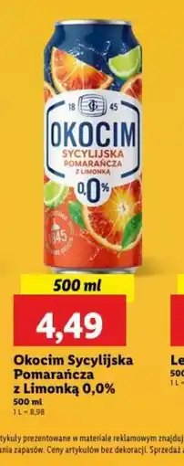 Lidl Okocim Sycylijska Pomarańcza z Limonką 0,0% oferta