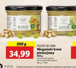 Lidl Wegański krem pistacjowy Foods by Ann oferta
