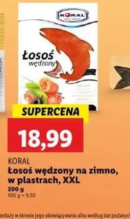 Lidl Losoś wędzony na zimno w plastrach Koral oferta