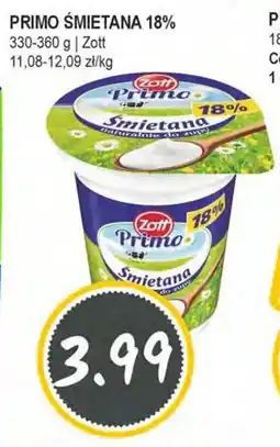 Słoneczko Primo śmietana 18% zott oferta