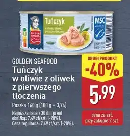 ALDI Tuńczyk w oliwie z oliwek z pierwszego tłoczenia Golden seafood oferta