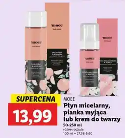 Lidl MOEE Płyn micelarny, pianka myjąca lub krem do twarzy oferta