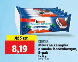 Lidl Kinder Mleczna kanapka o smaku borówkowym, 5-pak oferta
