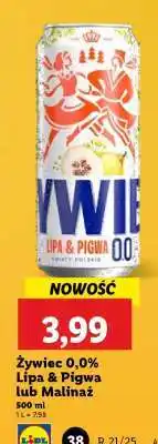 Lidl Żywiec 0,0% Lipa & Pigwa lub Malinaż oferta