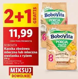 Lidl BOBOVITA Kaszka zbożowa mleczna lub mleczna owsianka z ryżem oferta