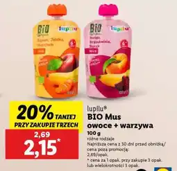 Lidl lupilu BIO Mus owoce + warzywa oferta