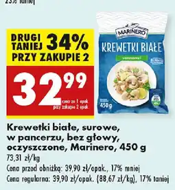 Biedronka Krewetki białe, surowe, w pancerzu, bez głowy, oczyszczone, Marinero oferta