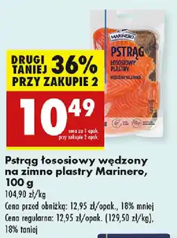 Biedronka Pstrąg łososiowy wędzony na zimno plastry Marinero oferta