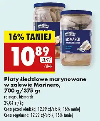 Biedronka Płaty śledziowe marynowane w zalewie Marinero oferta