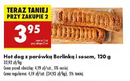 Biedronka Hot dog z parówką Berlinką i sosem oferta